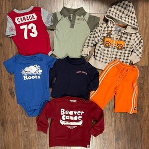 Roots Baby Boy Bundle! Vintage & New! Size 6-12 month! Embroidered logos! Retro!
